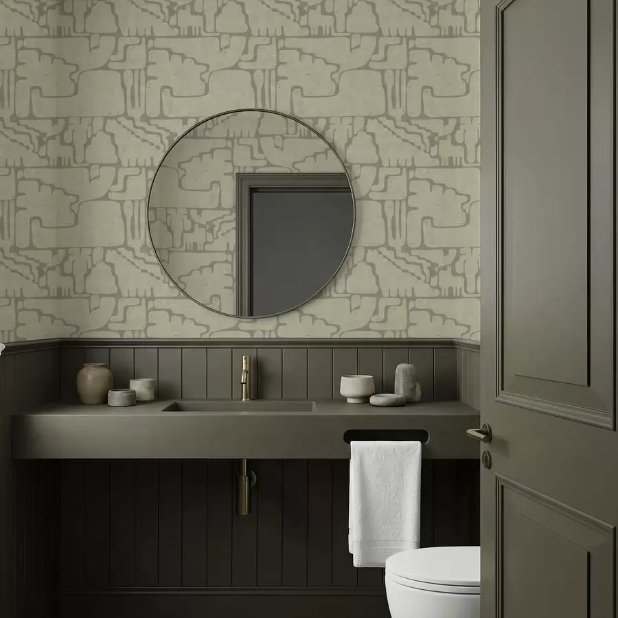 wall murals Light abstract pattern with soft shapes a01122v2