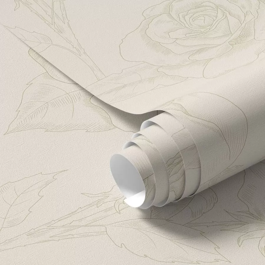 wall murals Light rose pattern on beige background a01124