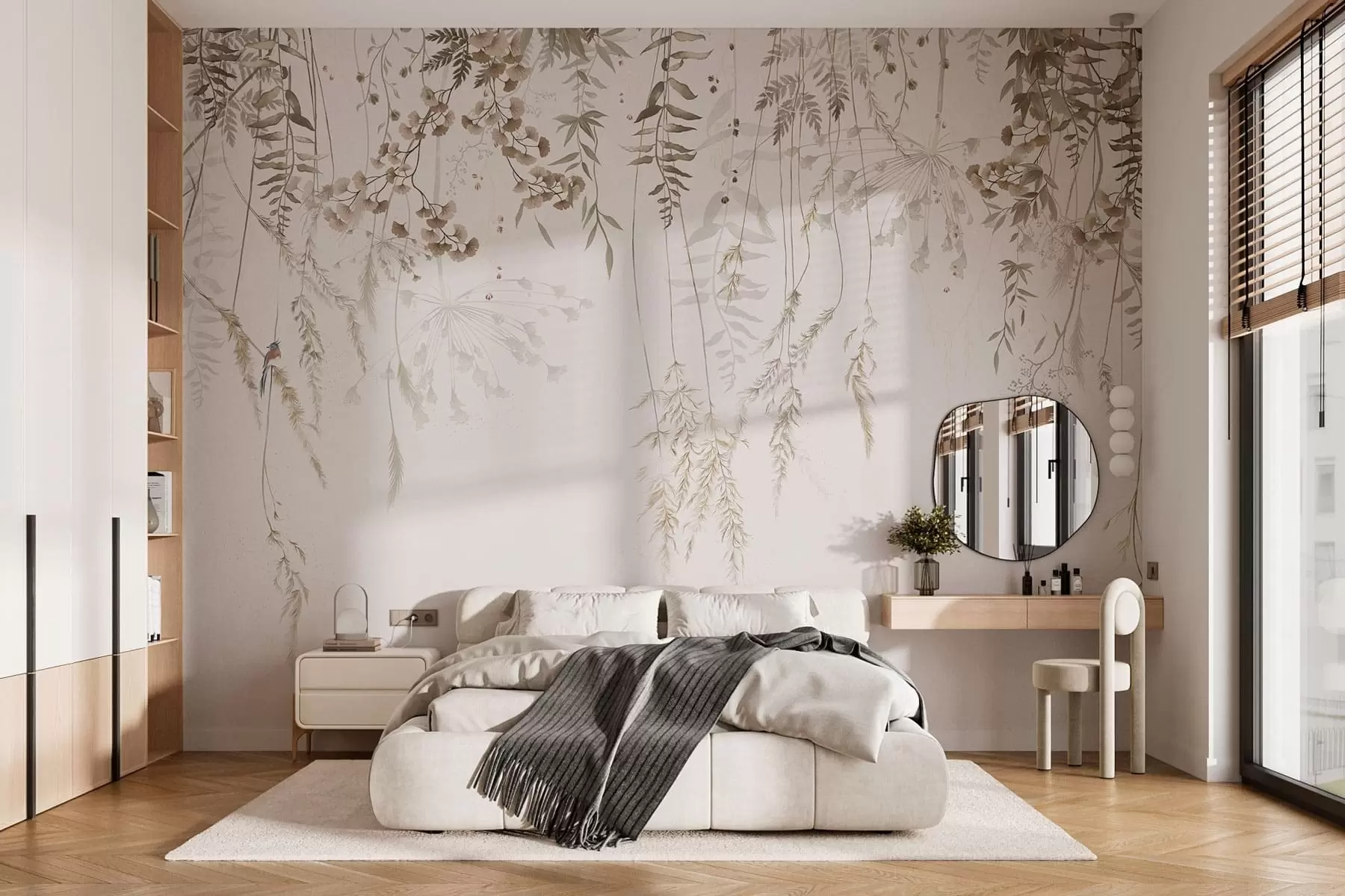 wall murals Hanging wild plants on a light background w05320