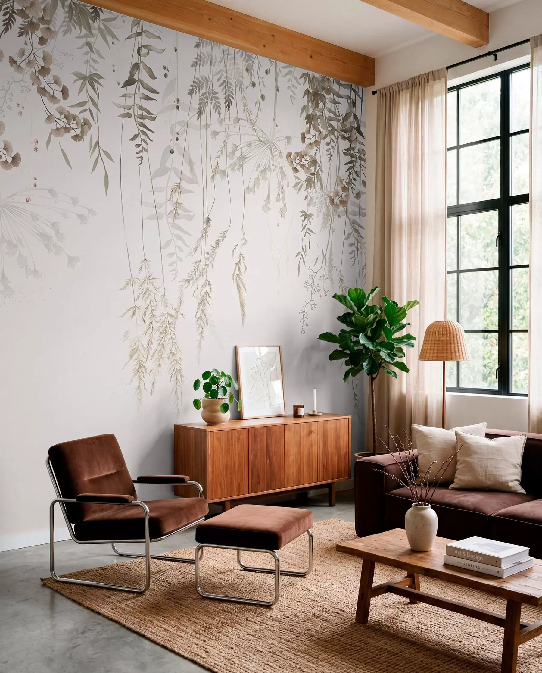 wall murals Sepia Hanging Garden w05320