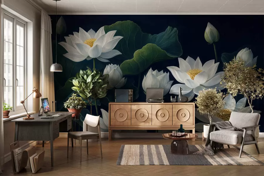 wall murals Night lotuses w05307