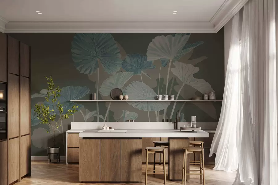 wall murals Garden of painted lotuses w05364v3