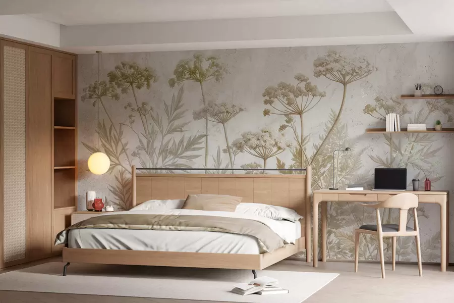 wall murals Intertwined everlasting flowers w05369