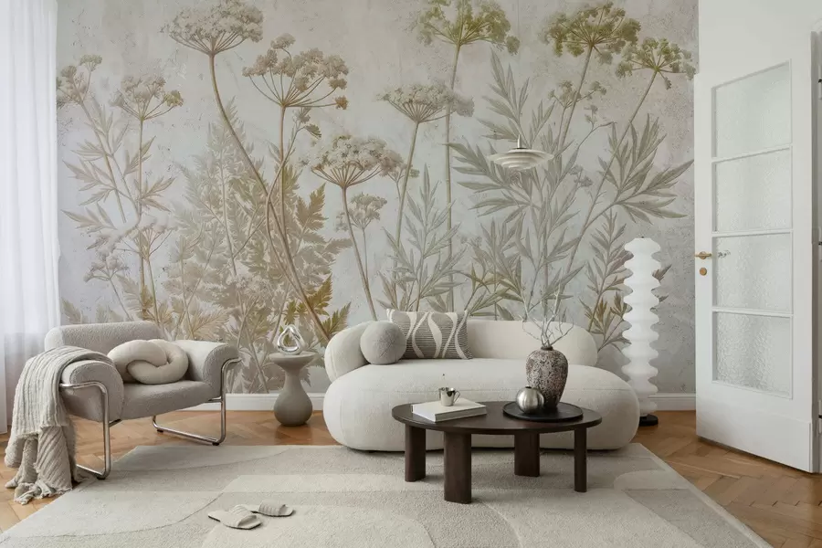 wall murals Intertwined everlasting flowers w05369