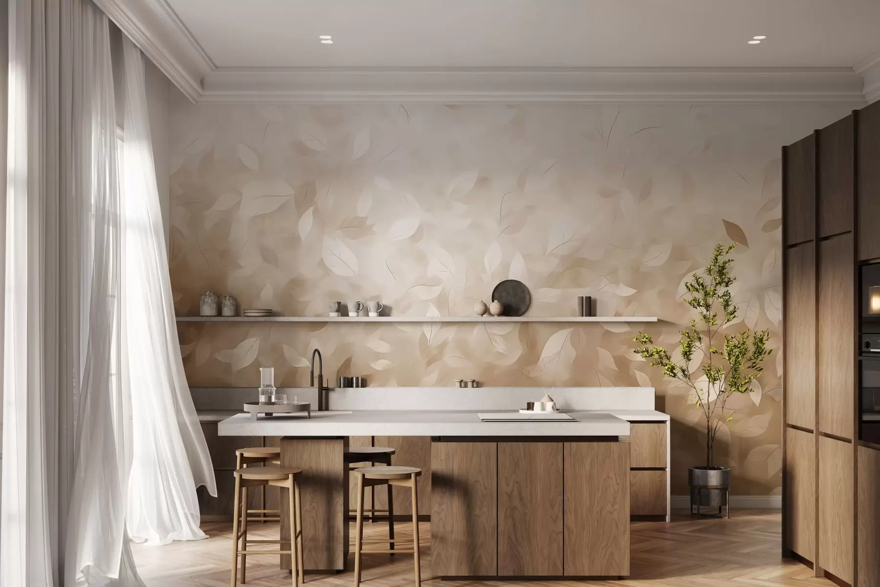 wall murals Leafy whisper w05277