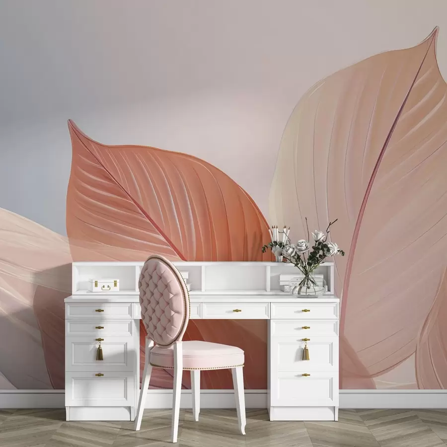 wall murals Dance of large leaves w05283