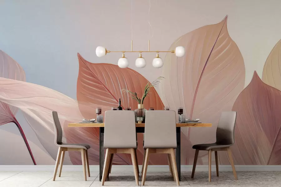 wall murals Dance of large leaves w05283