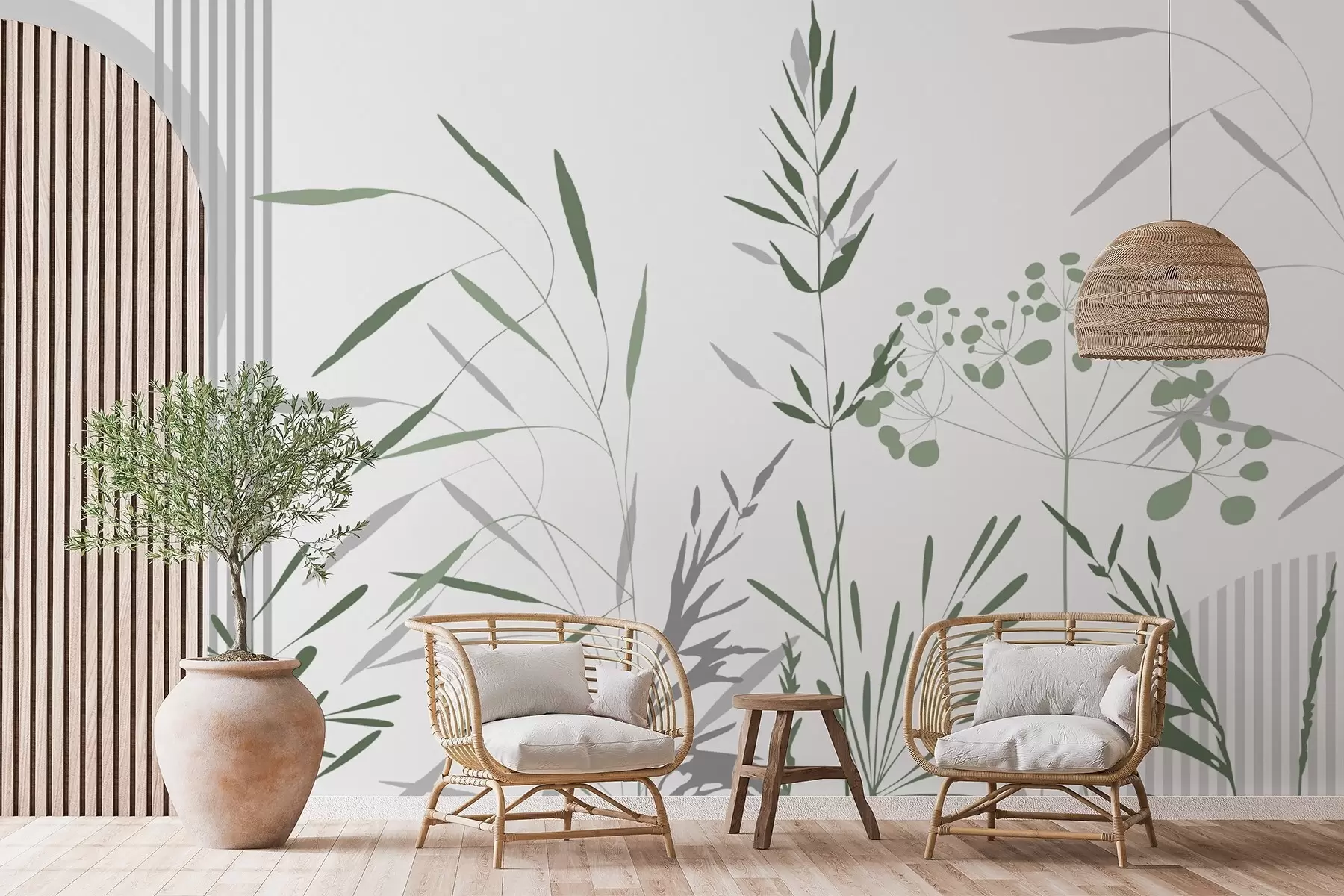 wall murals Abstract silhouettes of vegetation w05375