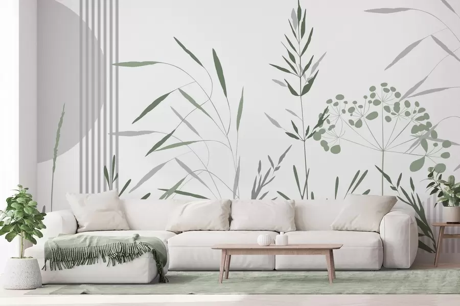 wall murals Abstract silhouettes of vegetation w05375