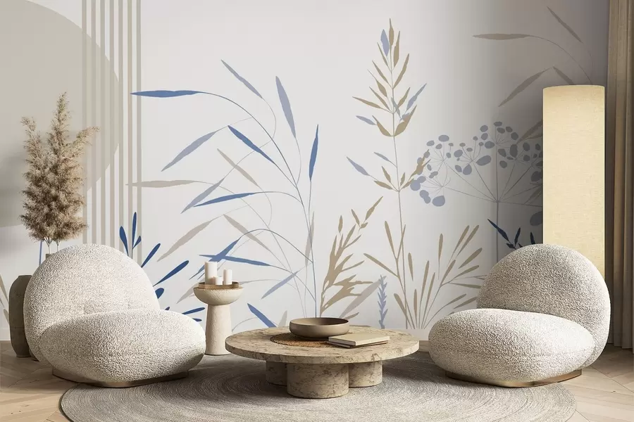 wall murals Abstract silhouettes of vegetation w05375v2