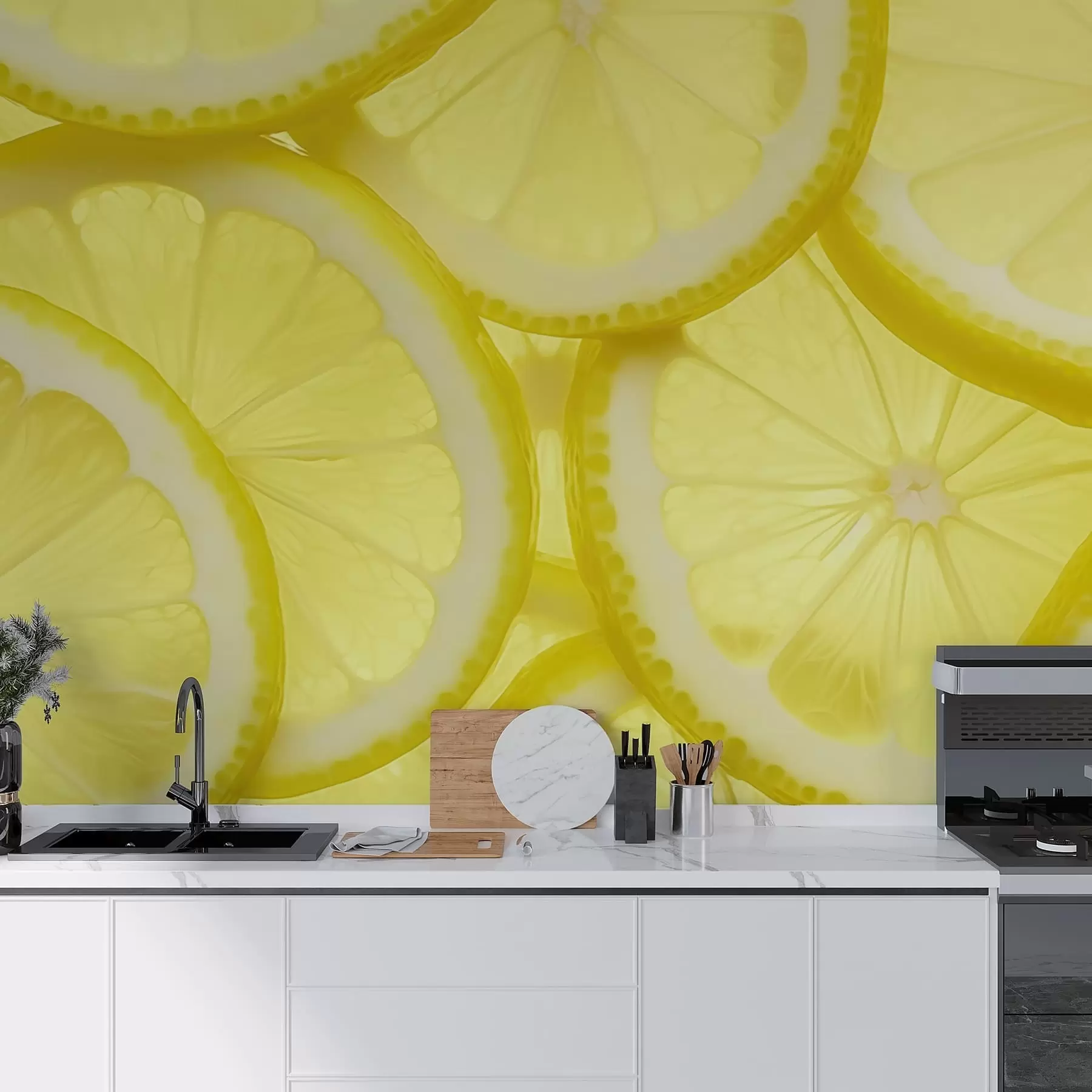 wall murals Lemon Slice Texture w05351