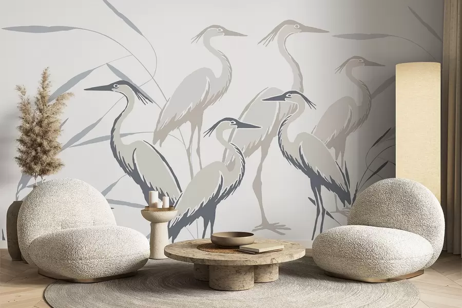 wall murals Herons w05397
