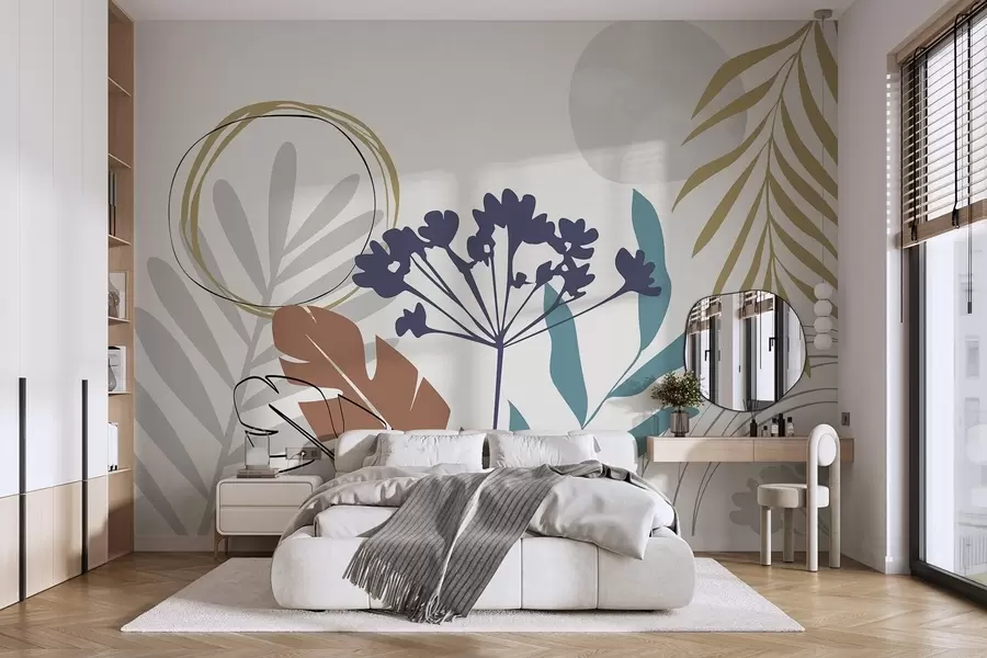 wall murals Abstraction with plants w05400