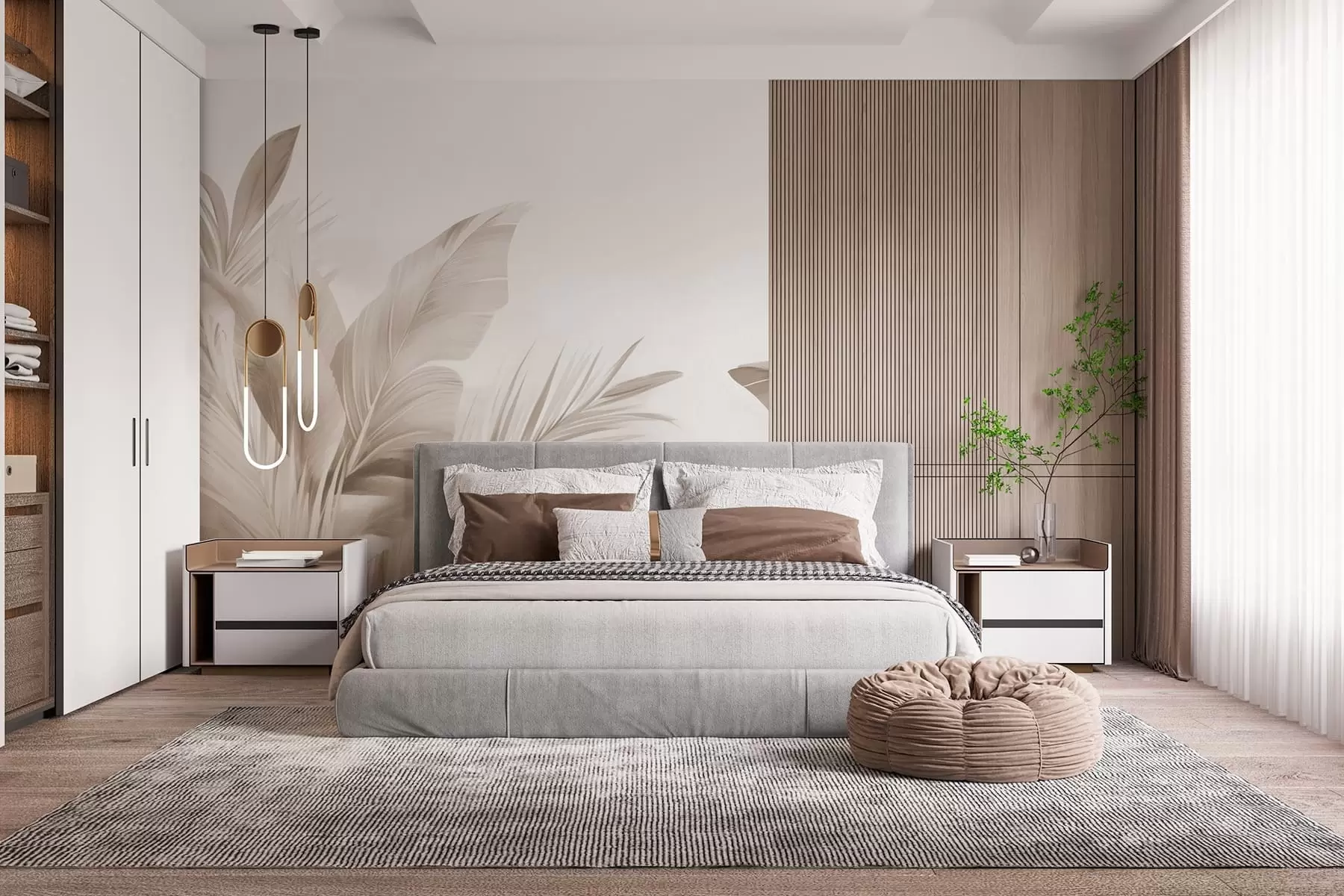 wall murals Banana leaves, long leaves w05377