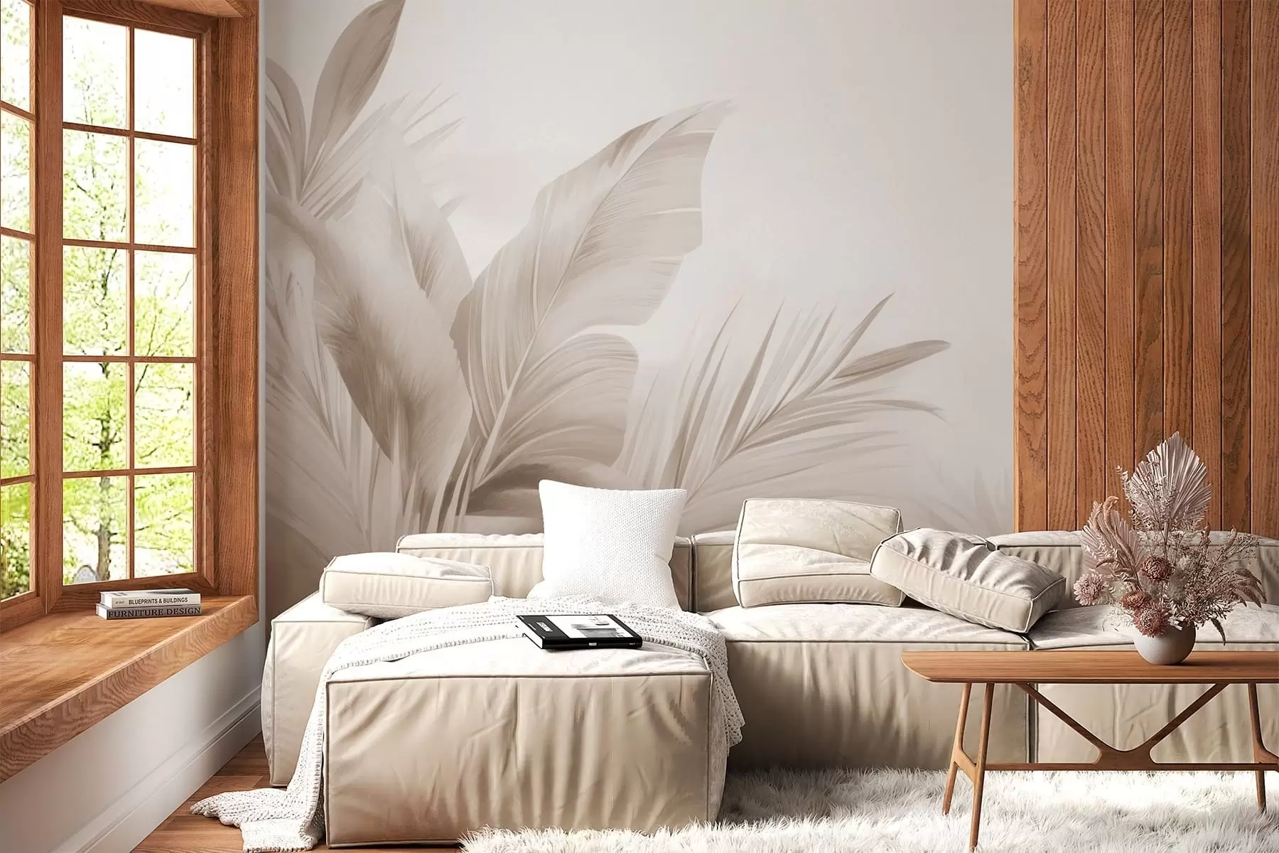 wall murals Banana leaves, long leaves w05377
