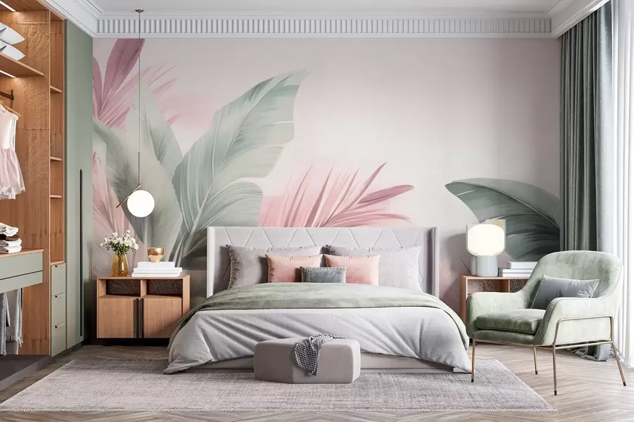 wall murals Banana leaves, long leaves w05377v2