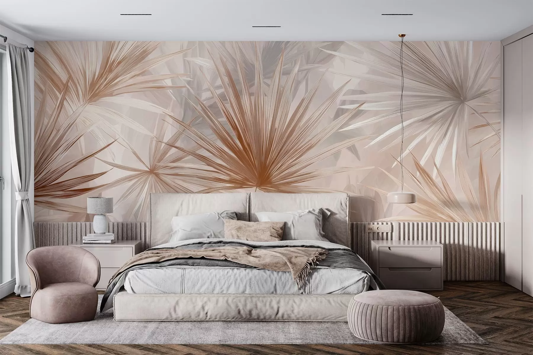wall murals Bragea, pointed leaves w05405