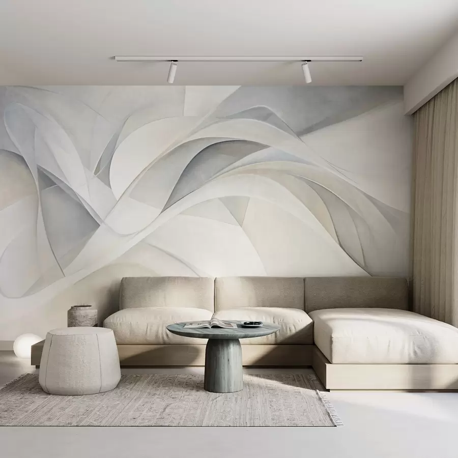 wall murals Abstract flowing shapes, textured modern art w09766