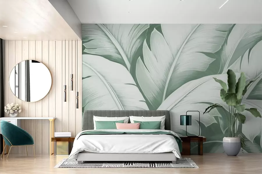 wall murals Large banana leaves w04991v3