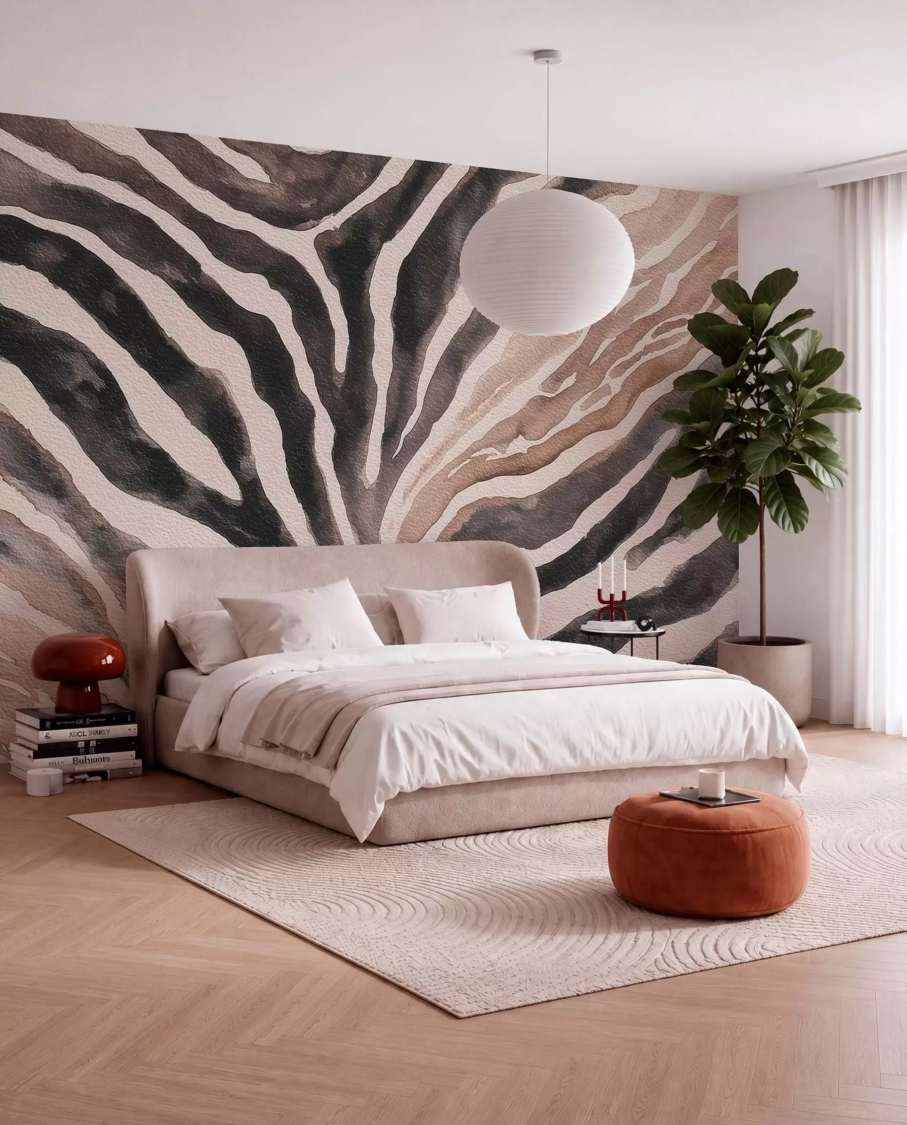 wall murals Soft abstraction with natural textures in neutral tones w09801