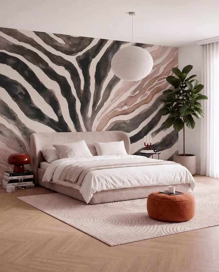 wall murals Soft abstraction with natural textures in neutral tones w09801