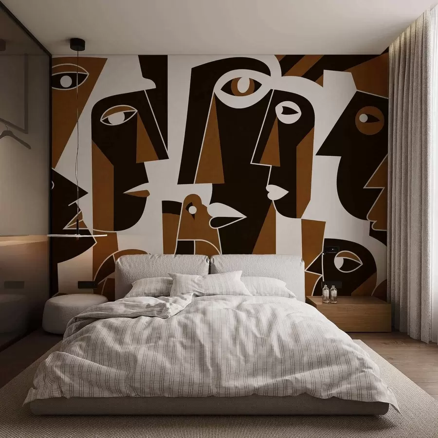 wall murals Faces in african style w05446