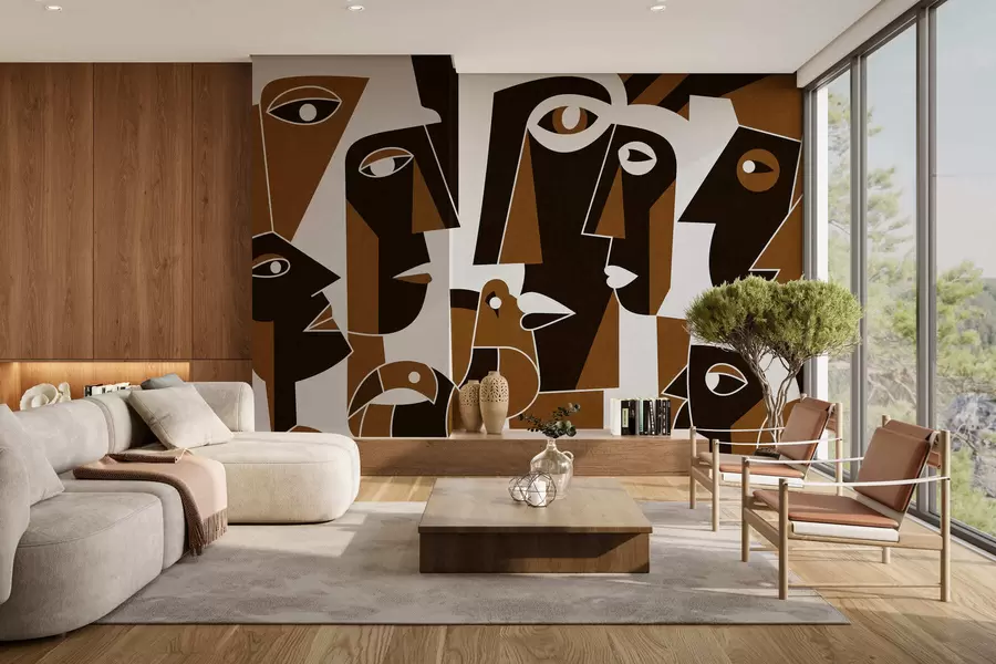 wall murals Faces in african style w05446
