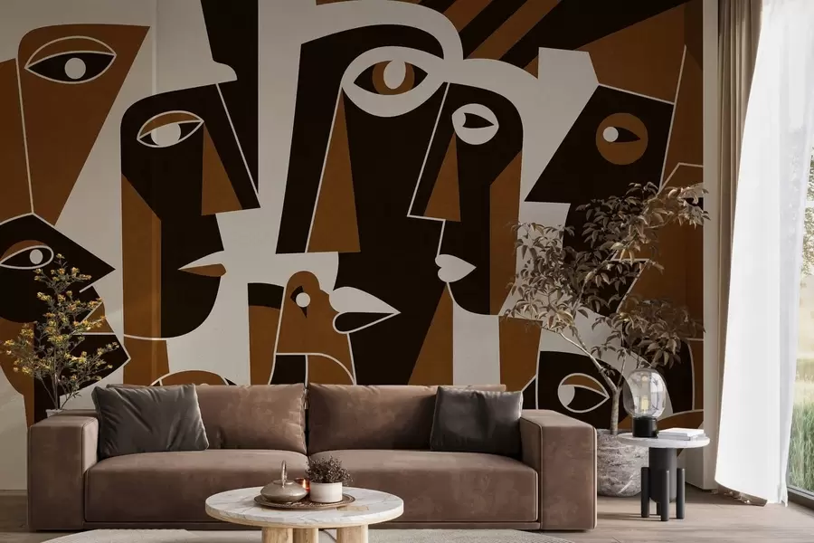 wall murals Faces in african style w05446