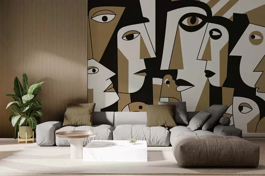wall murals Faces in african style w05446v2