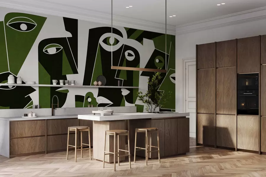 wall murals Faces in african style w05446v3