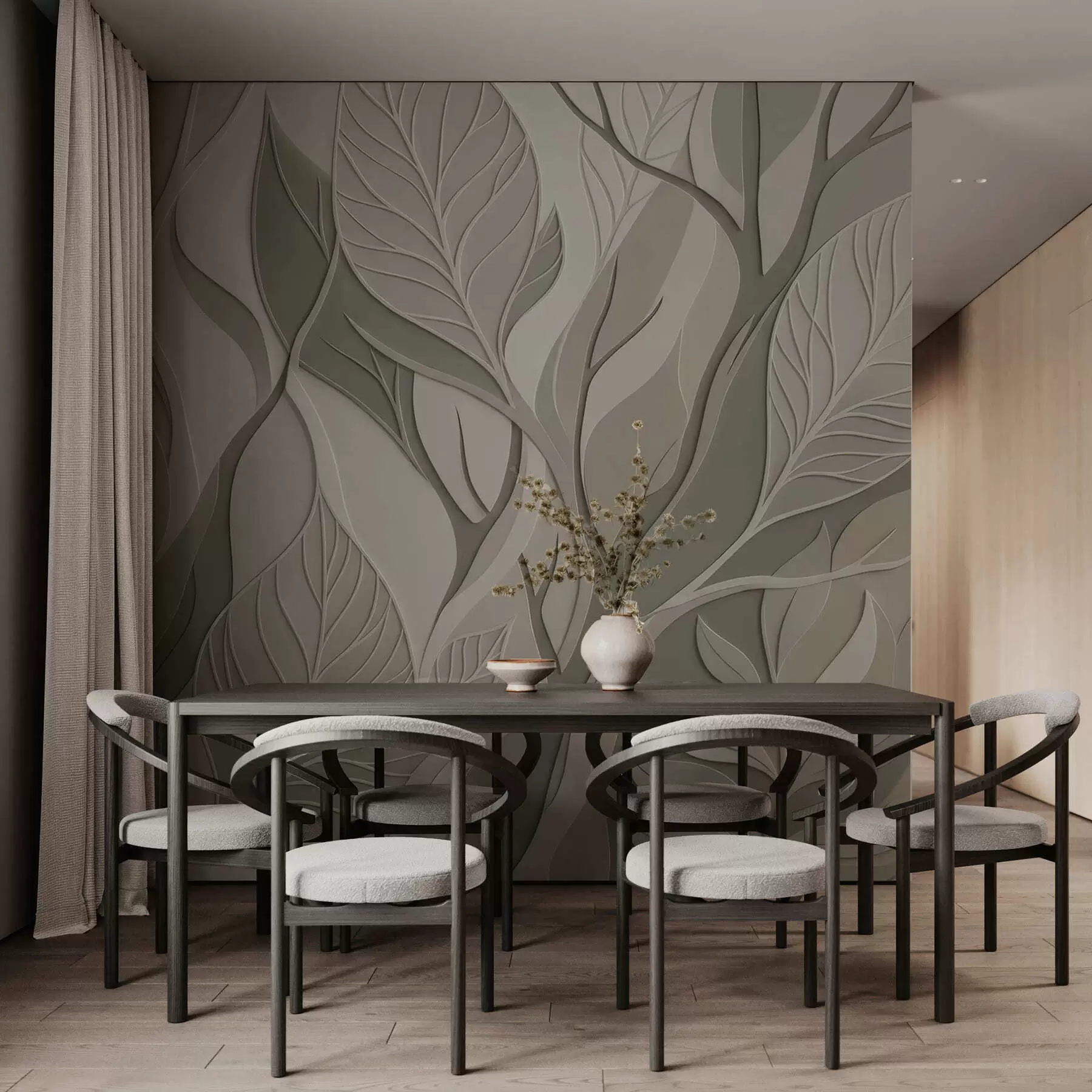 wall murals Intersecting leaves w05448