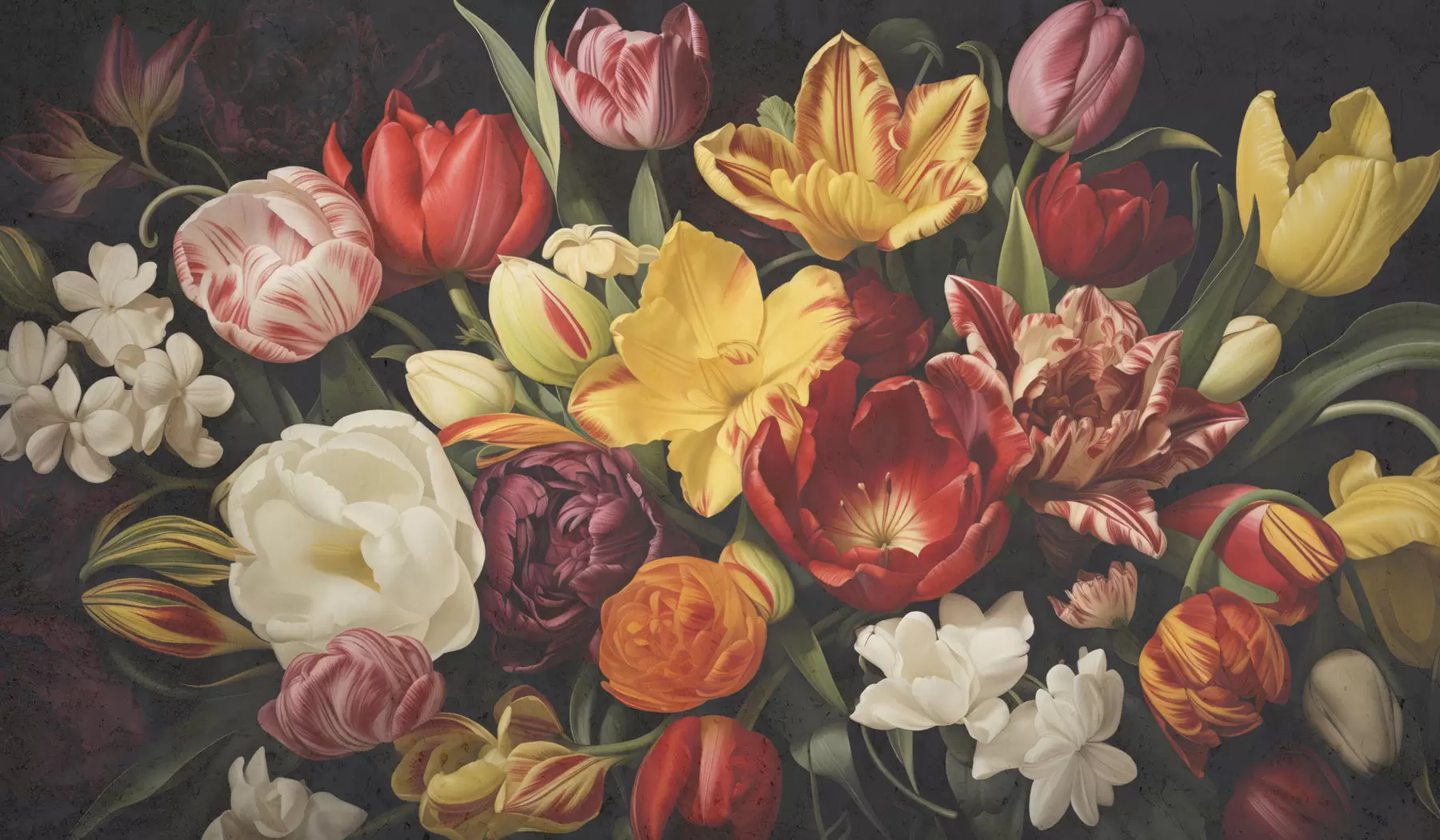 wall murals Vintage grunge bouquet w05451