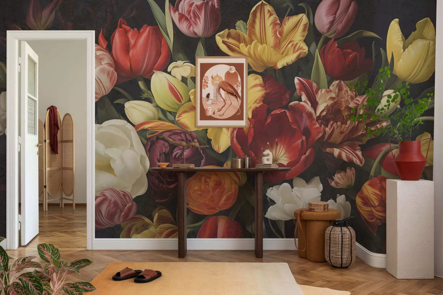 wall murals Vintage grunge bouquet w05451