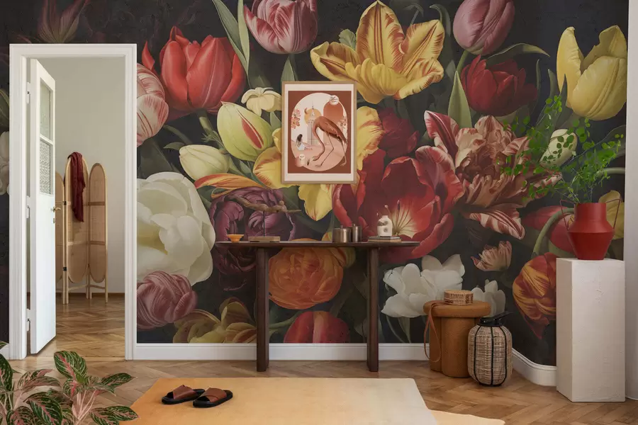 wall murals Vintage grunge bouquet w05451