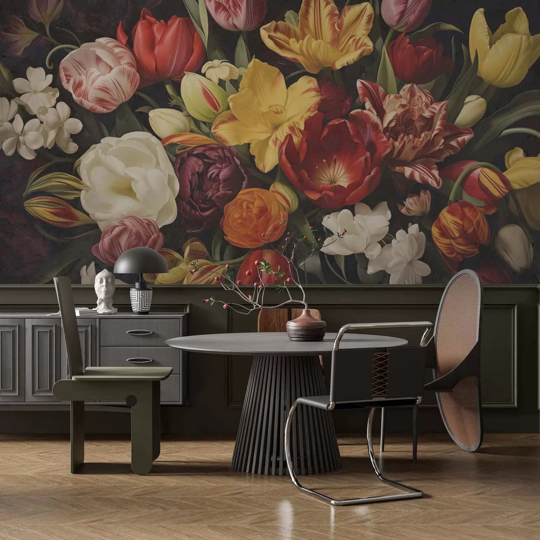 wall murals Vintage grunge bouquet w05451