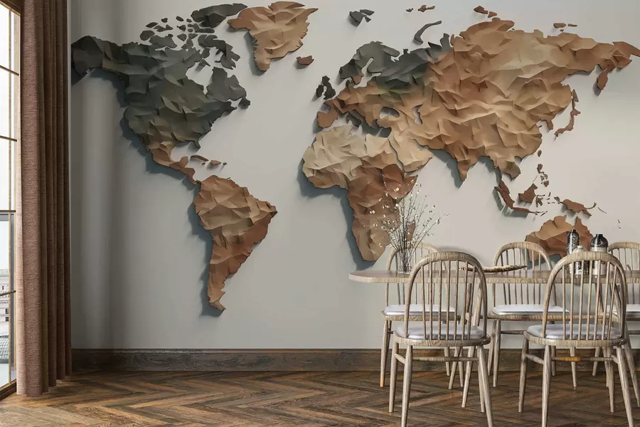wall murals Abstract World Map c00011
