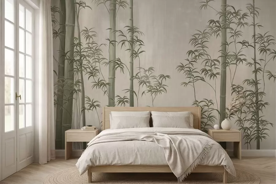 wall murals Light green bamboo  w05120v1