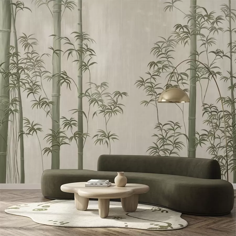 wall murals Light green bamboo  w05120v1