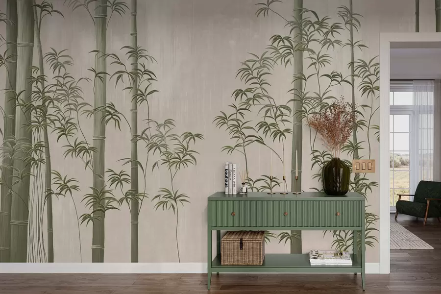 wall murals Light green bamboo  w05120v1