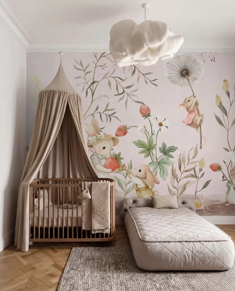 wall murals Little Meadow Lives in Rose w05422v1