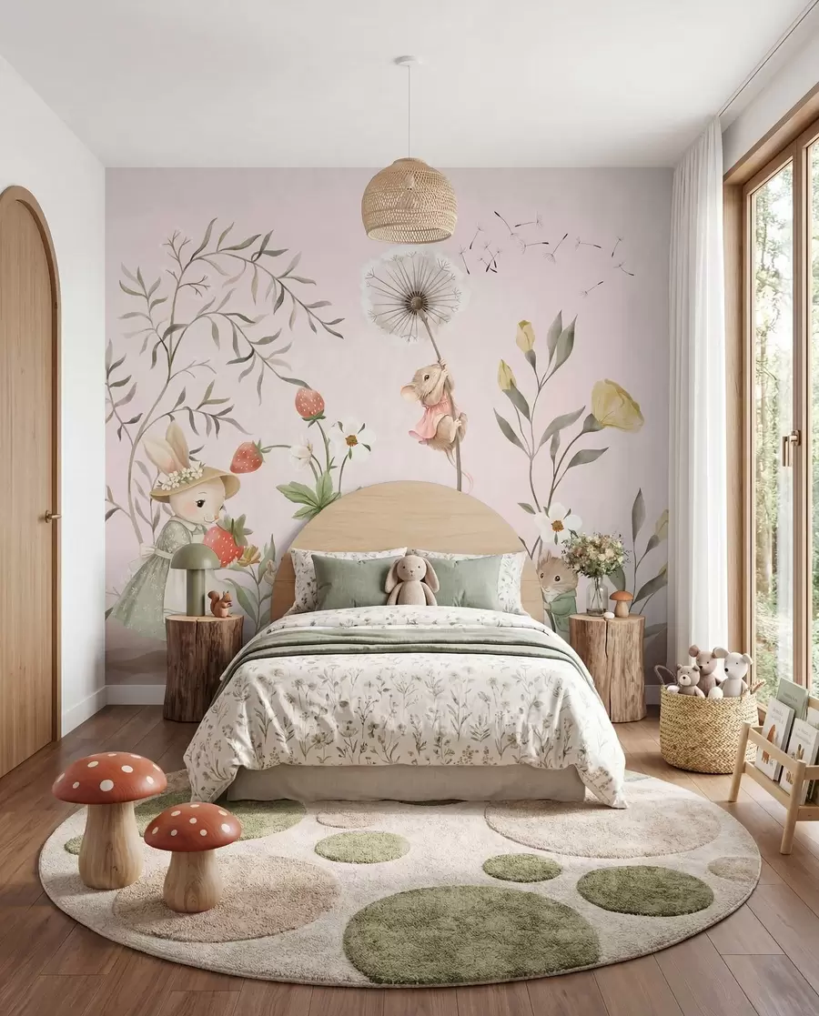 wall murals Little Meadow Lives in Rose w05422v1