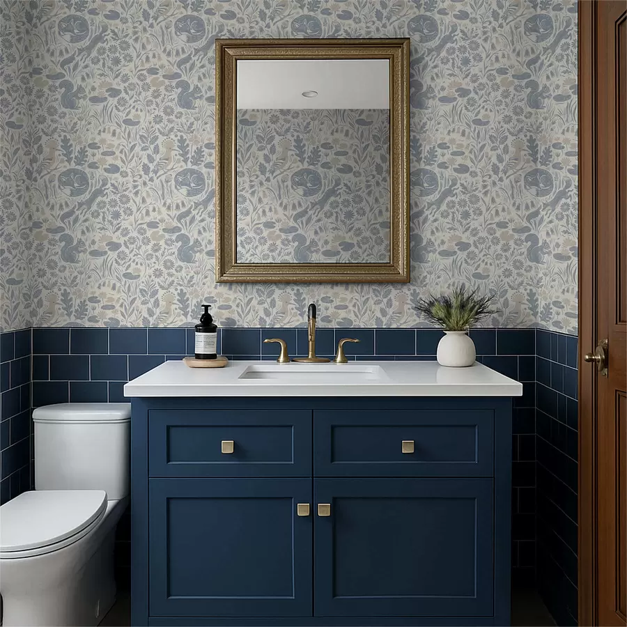 wall murals Decorative pattern with forest animals a01158