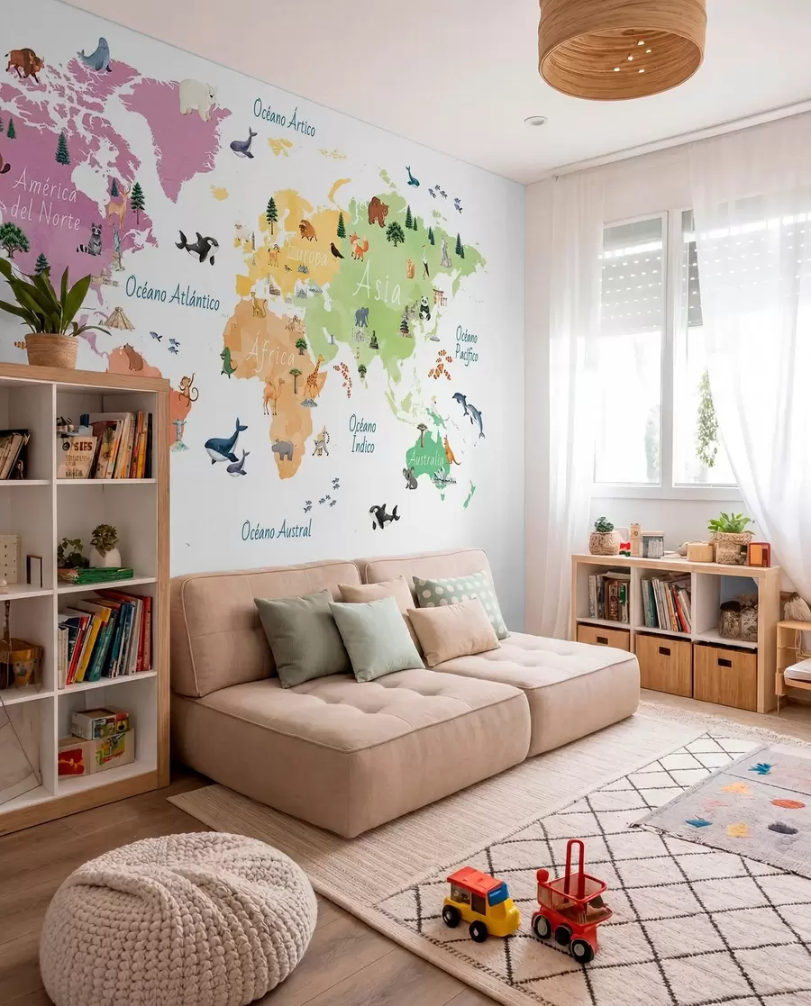 wall murals Wildlife Map in Spanish c00009es