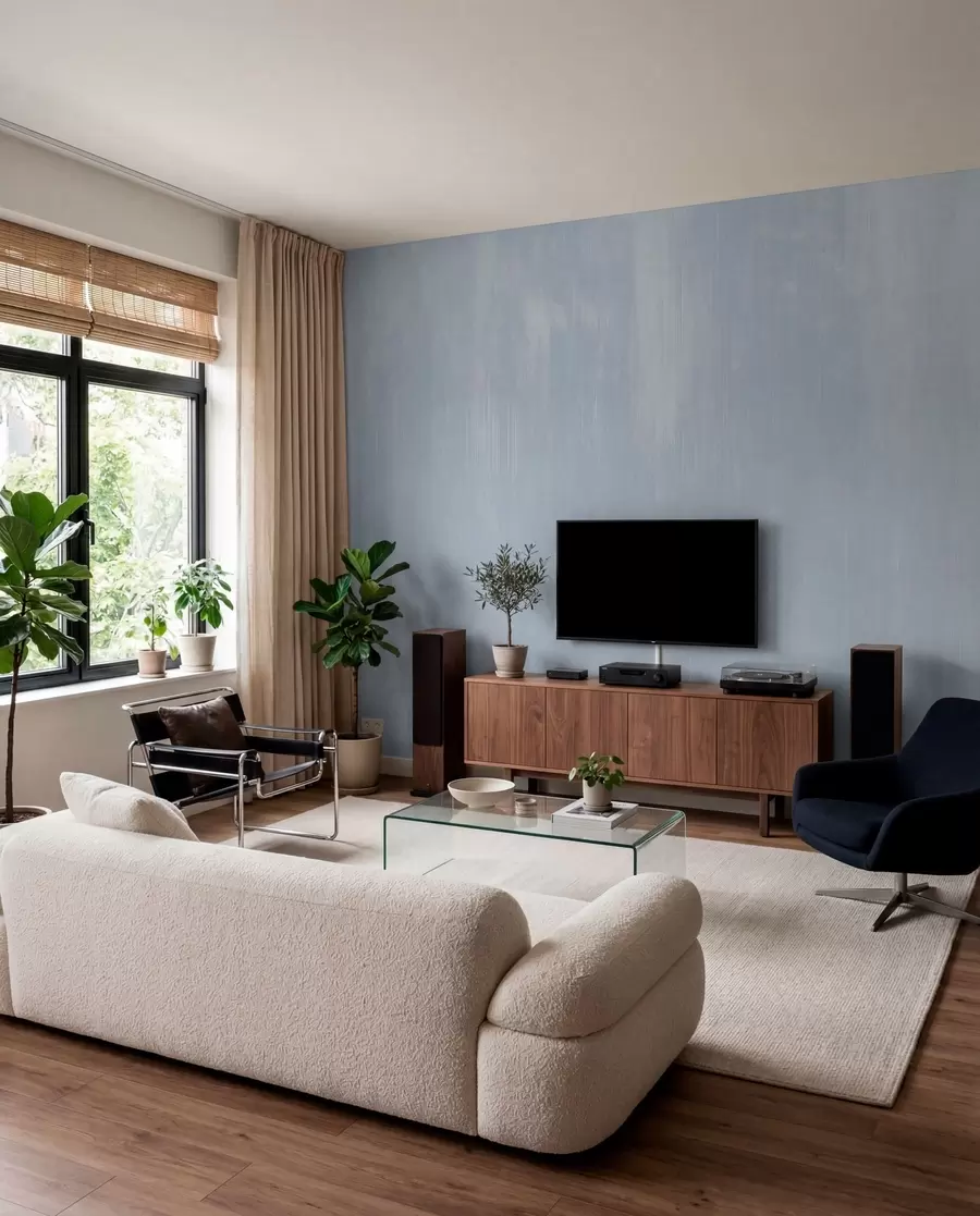 wall murals Light blue background with soft vertical texture w05121v1