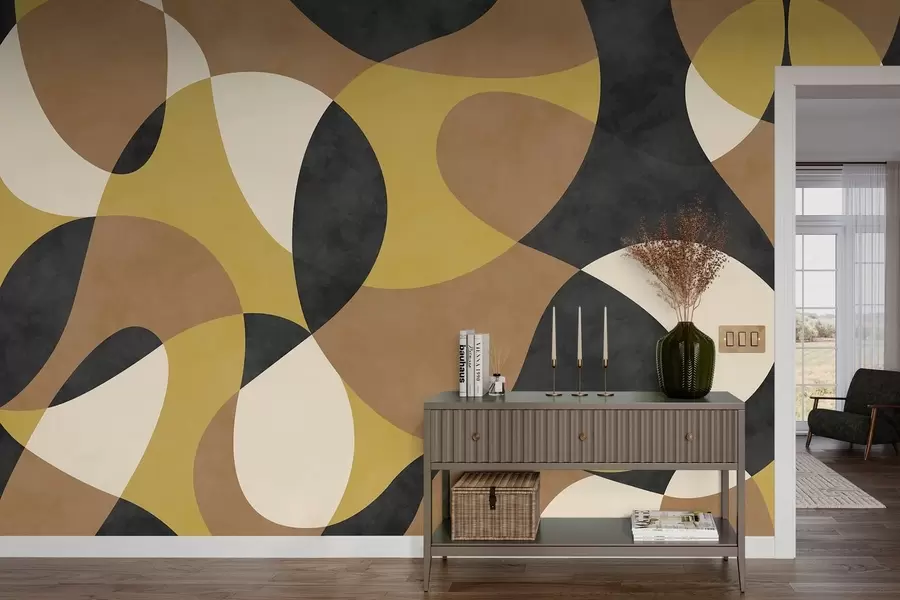 wall murals Abstract pattern with flowing shapes and contrast w05149