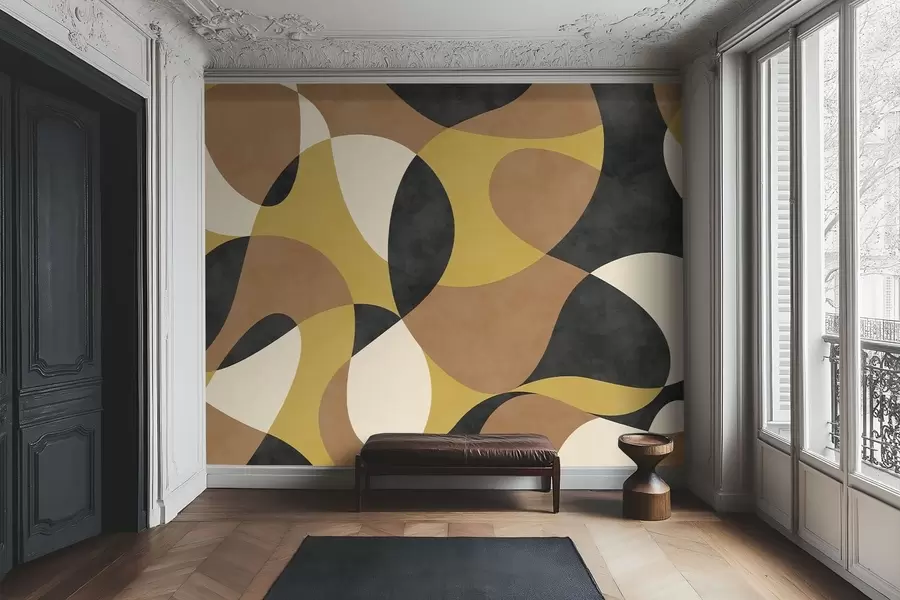 wall murals Abstract pattern with flowing shapes and contrast w05149