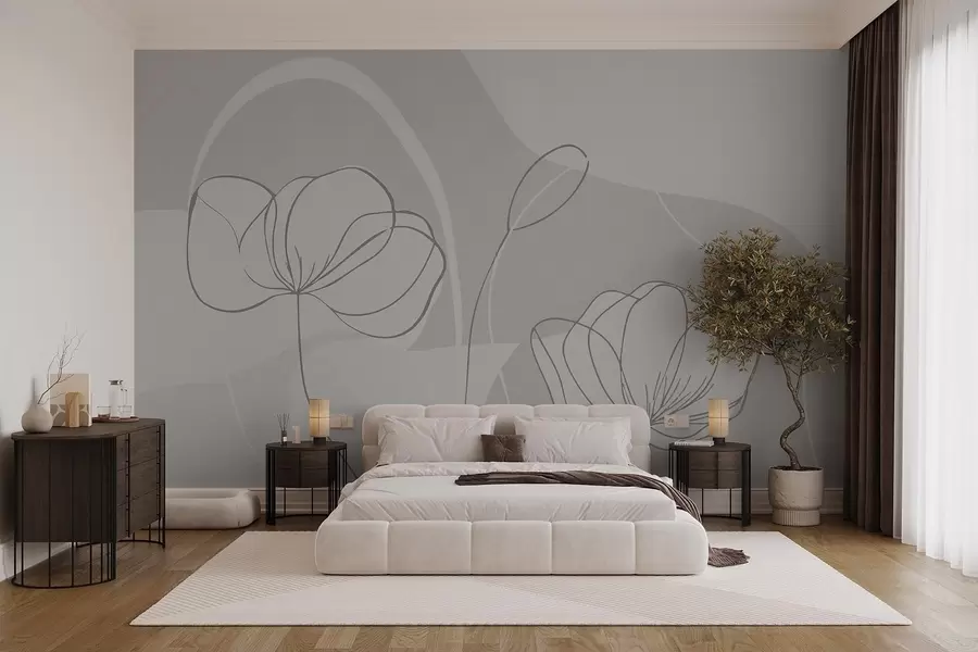 wall murals Minimalist Flowers w09779