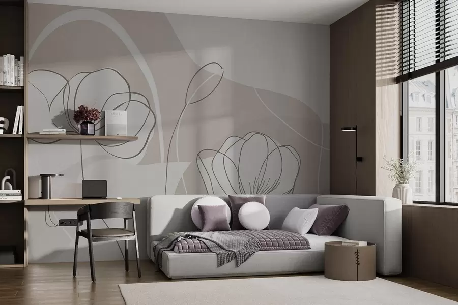 wall murals Minimalist Flowers w09779