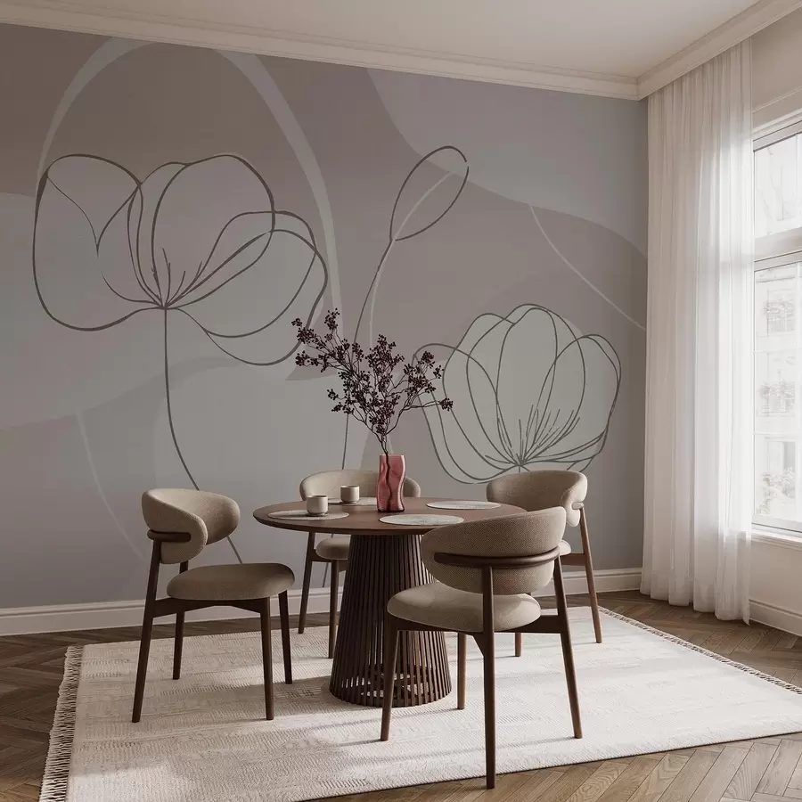 wall murals Minimalist Flowers w09779