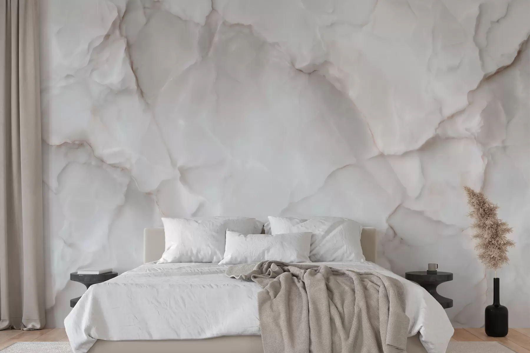 wall murals Light marble imitation with a natural stone texture look w09802